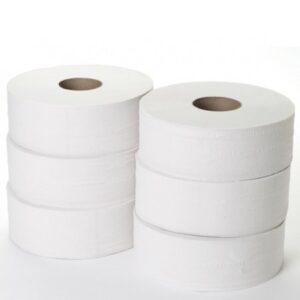 Mini Jumbo White Toilet Rolls 2ply 150m X90mm (1 x 12)