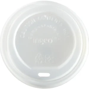 10-20oz Compostable Domed Sip Thru Lid White (10 x 100)