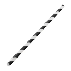 Black Stripe Paper Flexi Straw In Dispenser 195mm X 6mm (1x250)