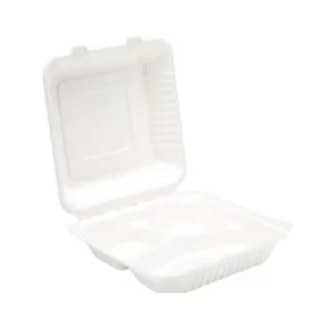 9" Bagasse Clamshell 3 Compartments (2 x 100)