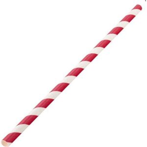 Red Stripe Paper Straw In Dispenser 195mm X 6mm (1x250)