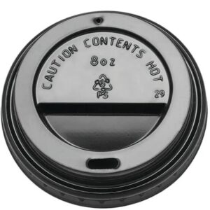8oz Black Cappuccino Cup Lid (10 x 100)