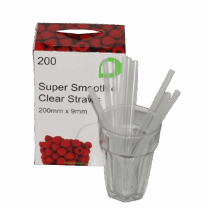 Clear Super Smoothie Straws 200mm x 9mm(1 x 200)
